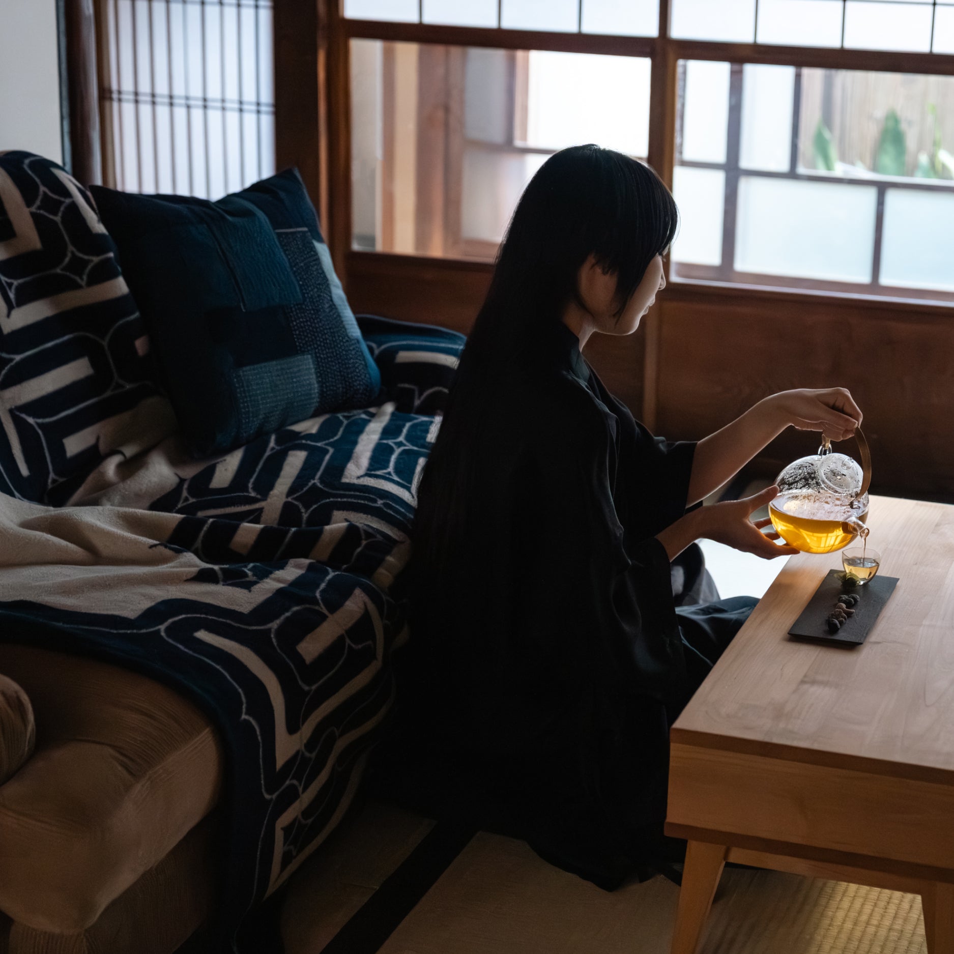 Sashiko Cushion Cover - Boro
